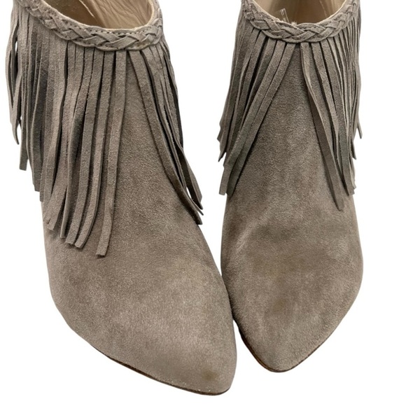 Anine Bing Irmelin Gray Suede Fringe Casual Booties Southwestern Boho Women’s 39 - Picture 7 of 15